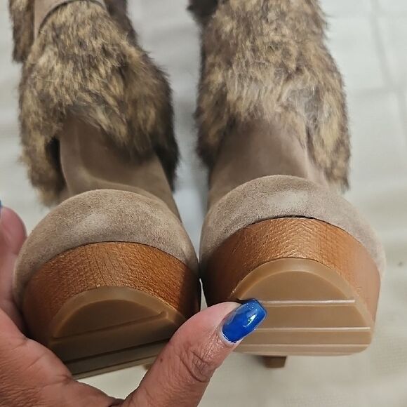 Nine West Women's Faux Fur Boots - Brown - Picture 14 of 16